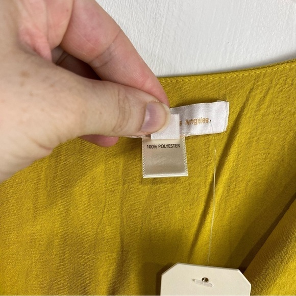 Monteau Faux Wrap Short Flutter Sleeve Summer Mini Dress Mustard Yellow (NWT) - Picture 4 of 5